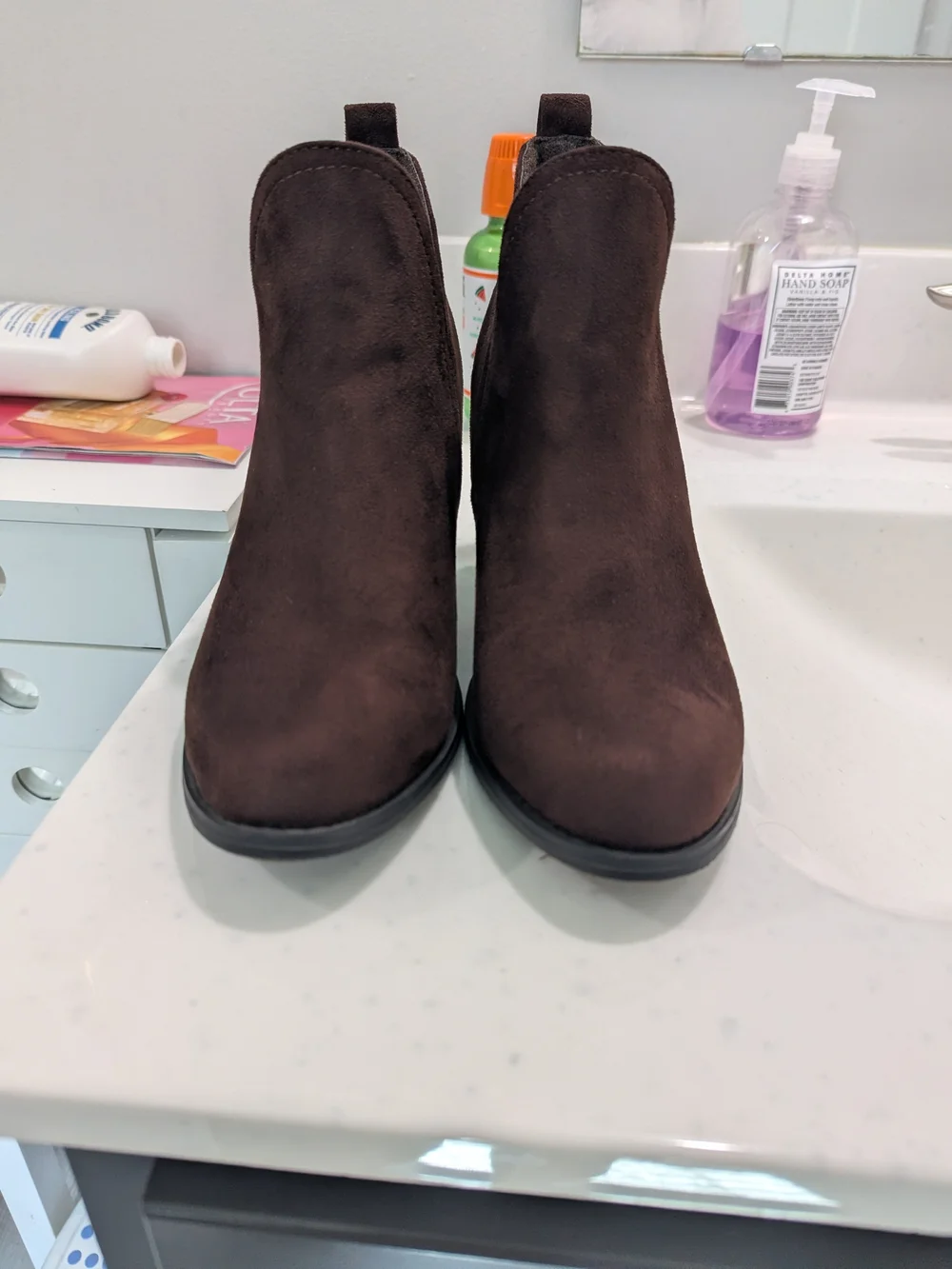 Pierre Dumas Dark Brown Suede Ankle Booties - Women